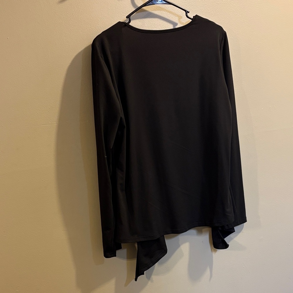 Black Cardigan with Leopard Print Top - Picture 3 of 7